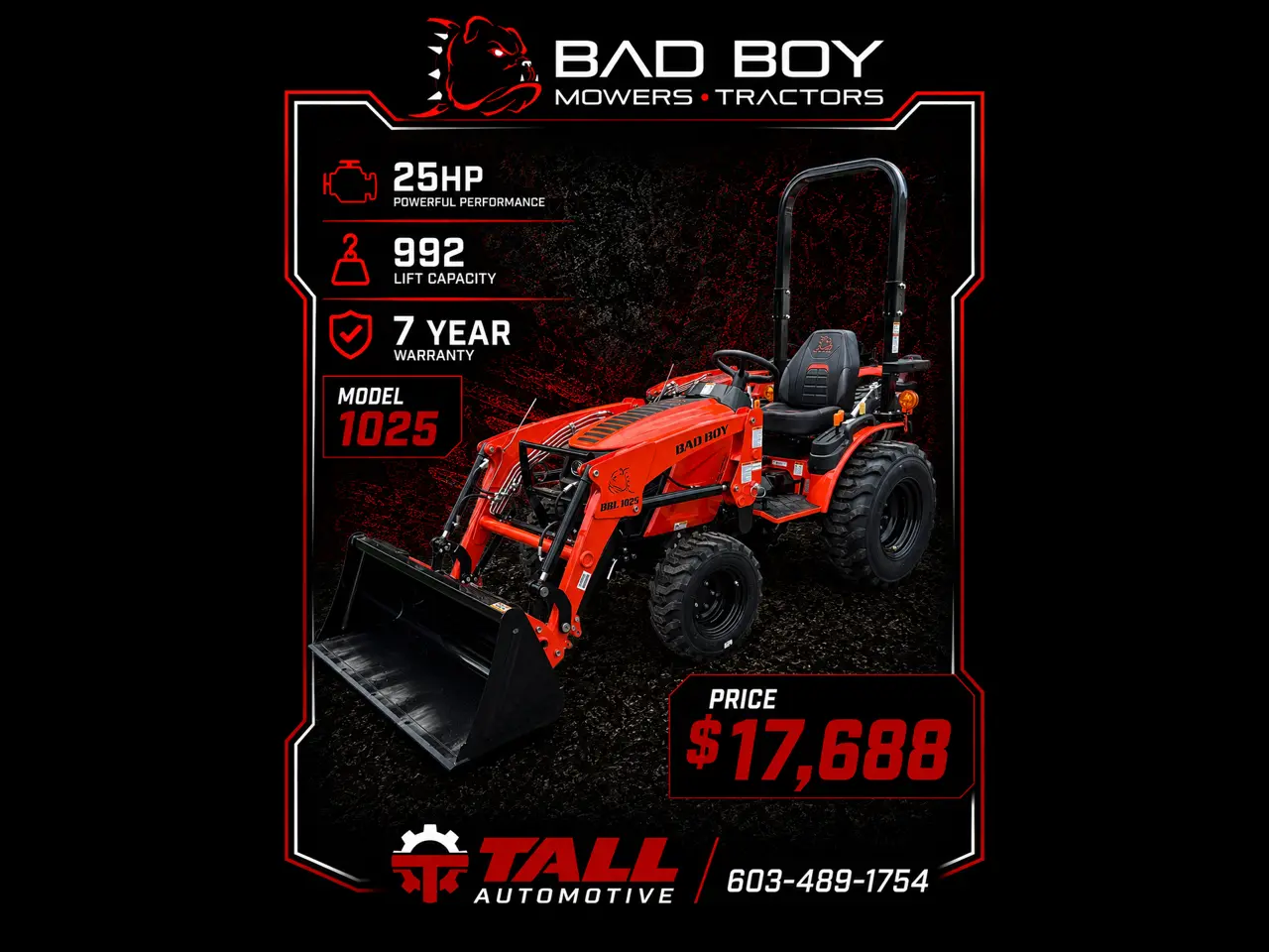 2026 Bad Boy Tractors 1025